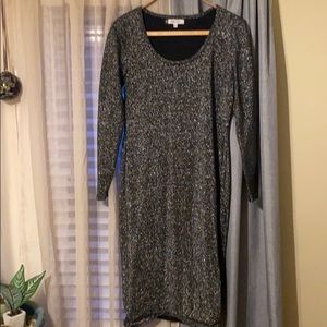 Sparkly LS Black/silver Dress-size XL